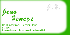 jeno henczi business card