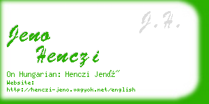 jeno henczi business card